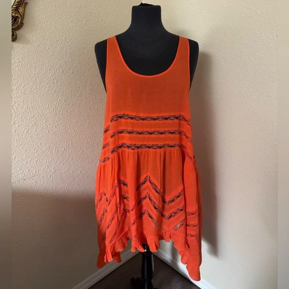free people Voile and Lace Trapeze Slip - Picture 2 of 6